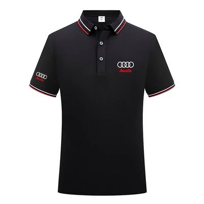 2023 Polo Audi Homme Manche Courte Golf Poloshirt Casual Col Contrasté Tops